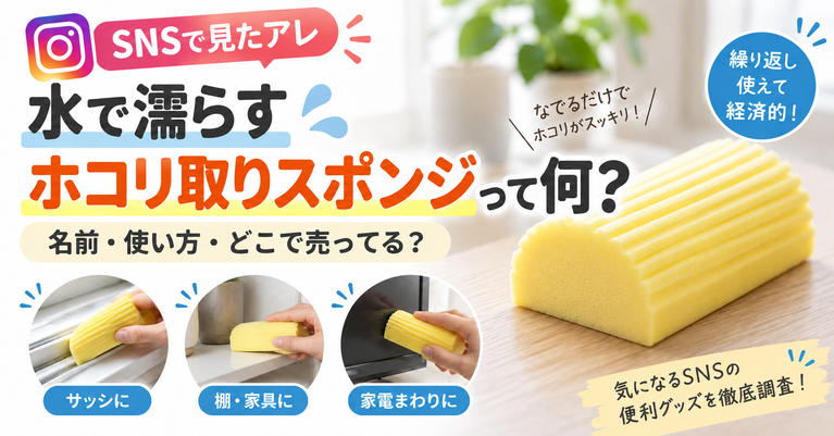 インスタで見る「水で濡らすホコリ取りスポンジ」は何？名前・使い方・どこで売ってる？